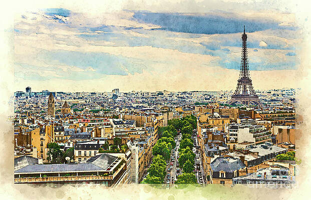 Paris skyline with the Eiffel Tower by Stas Kuznetsov