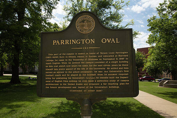 Wall Art - Photograph - Parrington Oval marker at the University of Oklahoma by Eldon McGraw