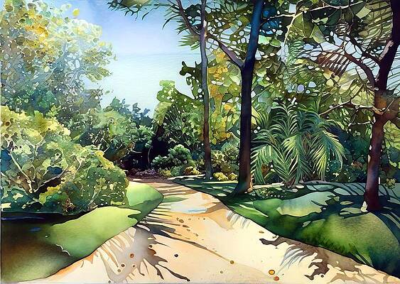 Wall Art - Digital Art - Path With Shadows by Eris And AI