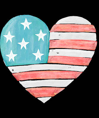 Wall Art - Digital Art - Patriotic I Love The Usa Flag by Flippin Sweet Gear