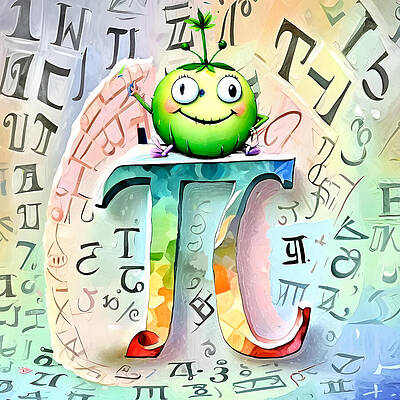 Wall Art - Painting - Pea And Pi by Miki De Goodaboom