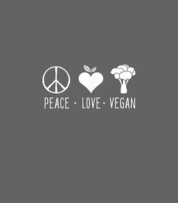 Peace Love Vegan For Men Women Kid Vegetarian by Emiliano5Romey