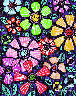 Wall Art - Painting - Pen and Ink Watercolor Floral 5 by Amy E Fraser