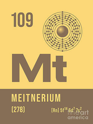 Wall Art - Digital Art - Periodic Element A - 109 Meitnerium Mt by Organic Synthesis