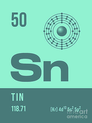 Wall Art - Digital Art - Periodic Element A - 50 Tin Sn by Organic Synthesis