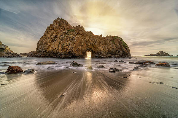 Wall Art - Photograph - Pfieffer Beach Sunset - Keyhole Centered by Kenneth Everett