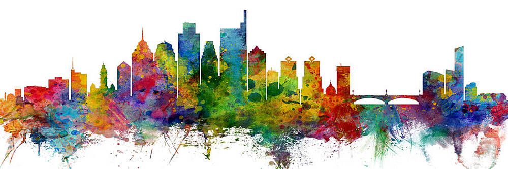 Philadelphia Pennsylvania Skyline CUSTOM Size by Michael Tompsett Philadelphia Pennsylvania Skyline CUSTOM Size by Michael Tompsett