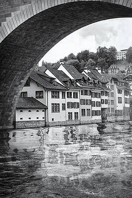 Wall Art - Photograph - Picturesque Bern Switzerland Black and White  by Carol Japp