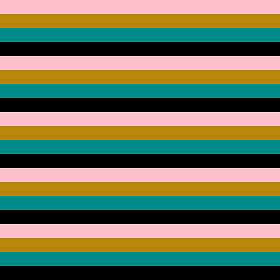[ Thumbnail: Pink, Dark Goldenrod, Dark Cyan, and Black Colored Pattern of Stripes Duvet Cover ]