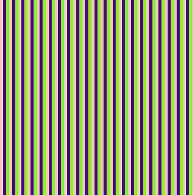 [ Thumbnail: Pink, Indigo, and Chartreuse Colored Striped Pattern Art Print ]