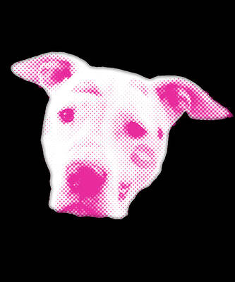 Wall Art - Digital Art - Pink Pitbull Head by Flippin Sweet Gear
