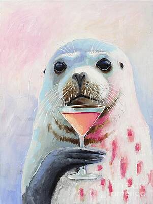 Wall Art - Painting - Pink Sealtini by Lucia Stewart