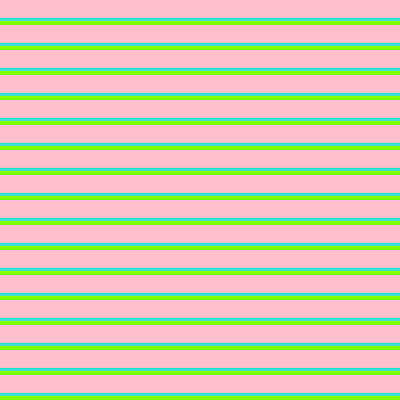 [ Thumbnail: Pink, Turquoise, and Chartreuse Colored Pattern of Stripes Framed Print ]