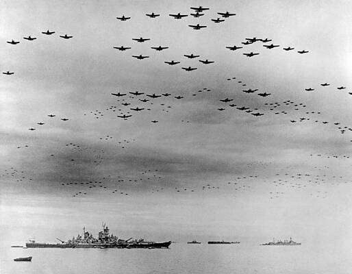Planes Flying In Formation Over Allied Fleets - Surrender Of Japan - 1945 by War Is Hell Store Planes Flying In Formation Over Allied Fleets - Surrender Of Japan - 1945 by War Is Hell Store