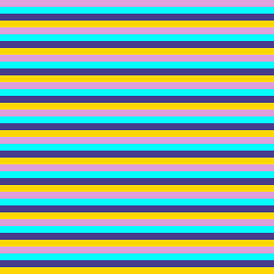 [ Thumbnail: Plum, Cyan, Dark Slate Blue, and Yellow Colored Lined/Striped Pattern Art Print ]