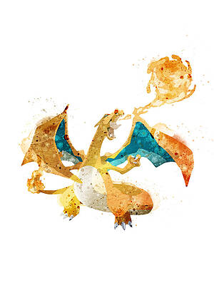 Charizard Pokemon Gold Digital Art by Jo Kiwi - Fine Art America
