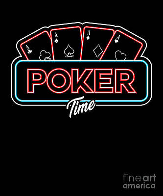 Wall Art - Digital Art - Poker Time Casino Playing Cards Gambling Ace Gift by Thomas Larch