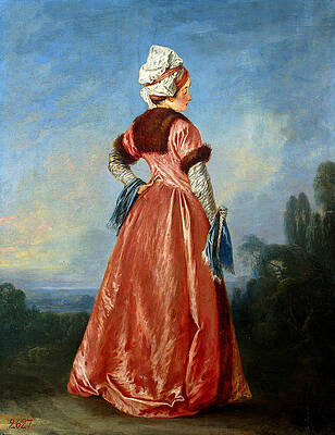 Polish Woman Print by Antoine Watteau