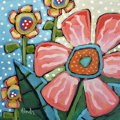Polka Dot Flowers Fun by David Hinds