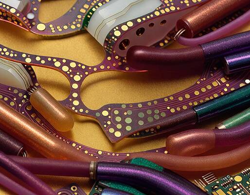 Wall Art - Digital Art - Polkadot Circuit by Eris And AI