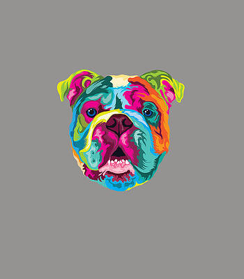 Pop Art inglese Bulldog Bulldog Pet Paw Gift Dog Lover Maglietta