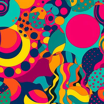 Wall Art - Digital Art - Pop art pattern with bold vibrant colours No 2 by Andre Petrov