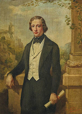 Portrait de Frederic Chopin Print by Louis Gallait