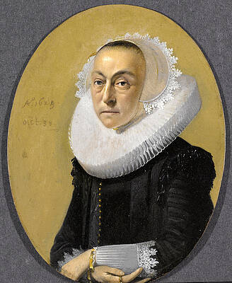 Portrait of a woman Print by Attributed to Willem Cornelisz Duyster