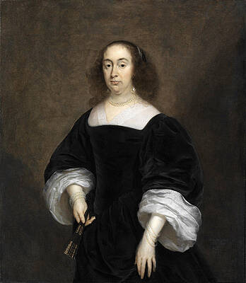 Portrait of Elisabeth Vivien Parmentier Print by Cornelis Janssens van Ceulen