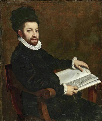 Portrait of Ercole Tasso Print by Attributed to Giovanni Battista Moroni