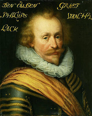 Portrait of Philips, Count of Hohenlohe zu Langenburg Print by Workshop of Jan Anthonisz van Ravesteyn