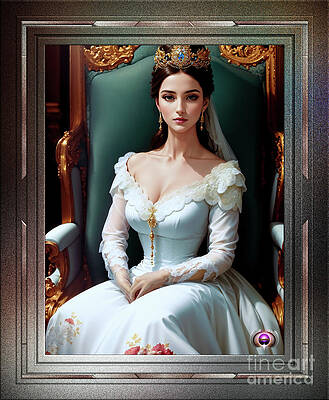 Wall Art - Digital Art - Portrait Of Princess Anarias Stanza Alluring Sci-Fi AI Concept Art by Xzendor7 by Xzendor7