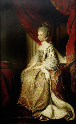 Wall Art - Painting - Portrait of Queen Charlotte by Joshua Reynolds