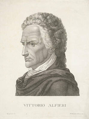 Portrait Of The Author Poet And Actor Vittorio Alfieri Print by Tommaso Todeschini