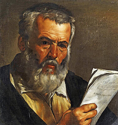 Portrait of the philosopher Anaximander Print by Attributed to Pietro Bellotti