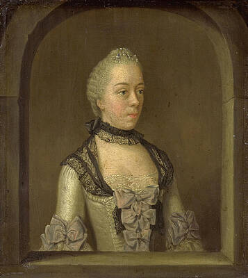 Portrait of Wilhelmina Hillegonda Schuyt, Wife of Joachim Rendorp Print by Tibout Regters