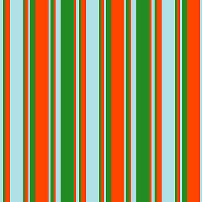 [ Thumbnail: Powder Blue, Forest Green, and Red Colored Lined/Striped Pattern Acrylic Print ]
