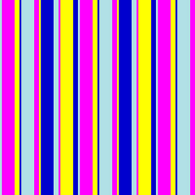 [ Thumbnail: Powder Blue, Fuchsia, Yellow, and Blue Colored Lined/Striped Pattern Acrylic Print ]