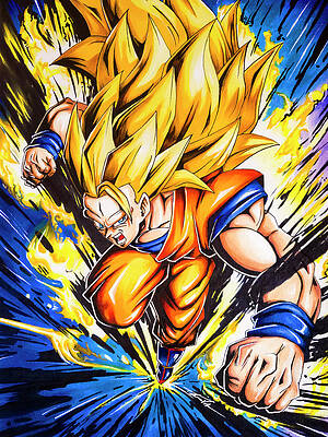 Speed Drawing Goku SSJ3 (Dragon Ball ZドラゴンボールZ) Pintura em tela/Canvas  painting 