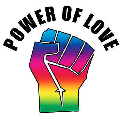 Wall Art - Drawing - Power of Love Fist, Power of Peace, Social Justice Warrior Rainbow Spectrum, Super Sharp PNG by Kathy Anselmo