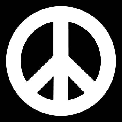 Wall Art - Drawing - Power of Peace, Power of Love Peace Symbol Social Justice Warrior White 2 by Kathy Anselmo