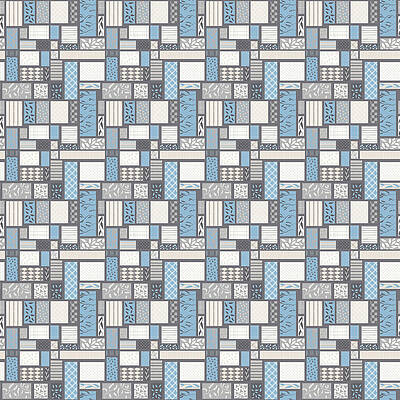 Wall Art - Digital Art - Present Patterns for the Holidays - Silver Colorway by Snow Iris Studio