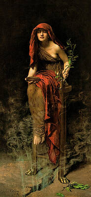 Wall Art - Painting - Priestess of Delphi, Pythia by John Collier