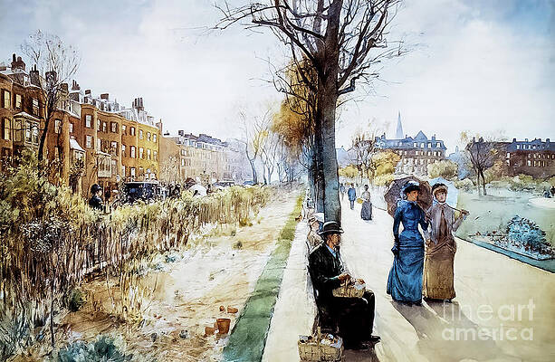 Public Garden Boston Common by Childe Hassam 1885 by Childe Hassam Public Garden Boston Common by Childe Hassam 1885 by Childe Hassam