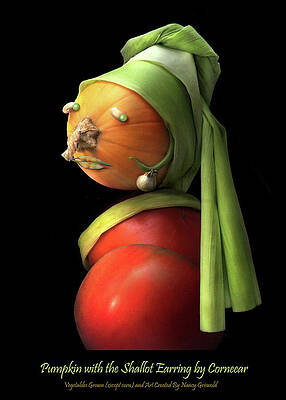 Wall Art - Photograph - Pumpkin with the Shallot Earring by Nancy Griswold