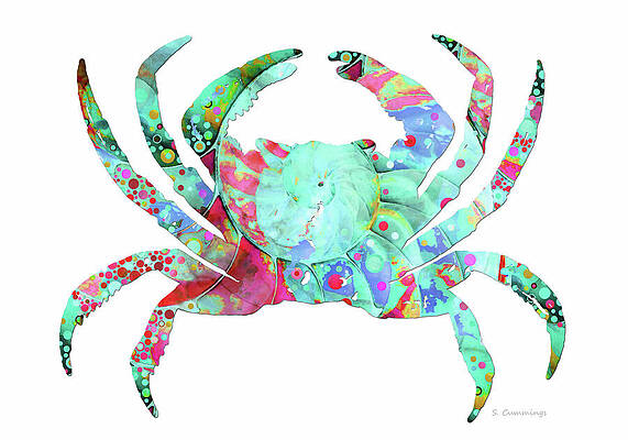 Wall Art - Painting - Pure Enchantment Crab Beach Life Art by Sharon Cummings