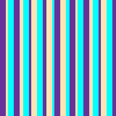 [ Thumbnail: Purple, Beige, and Cyan Colored Lined/Striped Pattern Fleece Blanket ]