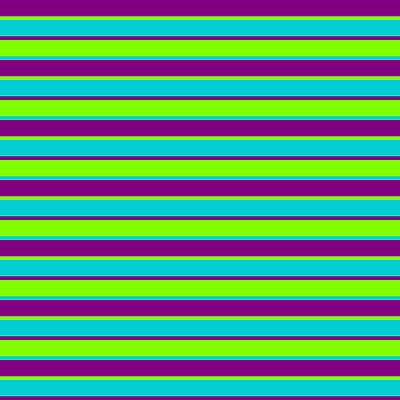 [ Thumbnail: Purple, Chartreuse, and Dark Turquoise Colored Lines Pattern Wood Print ]