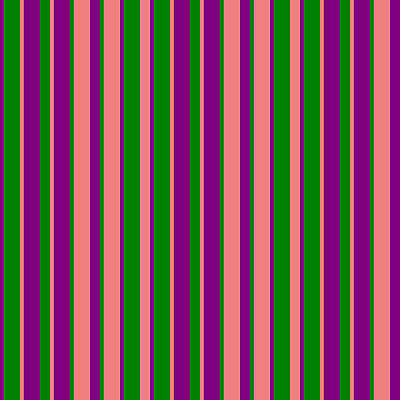 [ Thumbnail: Purple, Green, and Light Coral Colored Lines Pattern Fleece Blanket ]