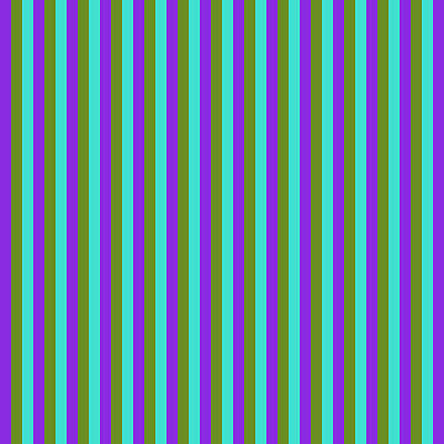 [ Thumbnail: Purple, Green, and Turquoise Colored Lines/Stripes Pattern Metal Print ]